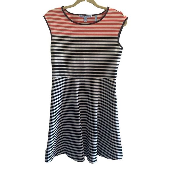 Draper James Striped Ponte Knit A Line Short Summer Dress Women’s Size Small - Picture 2 of 5